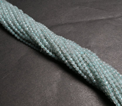 3.2 mm Natural Sky Apatite Machine Cut Gemstone Loose Beads, fine Light Blue Blue Apatite Micro Cut Faceted Rondelle Apatite Bead Jewelry Necklace
