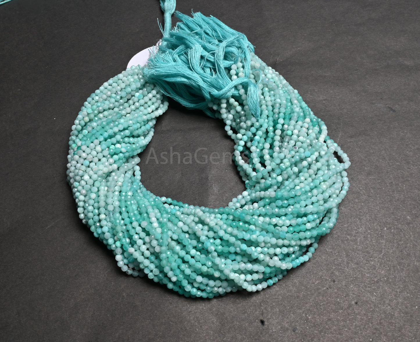 3.2mm Fine Quality Shaded Blue Amazonite Micro Cut Roundelle Gemstone Loose Beads, Natural Amazonite faceted Rondelle Amazonite Bead Jewelry