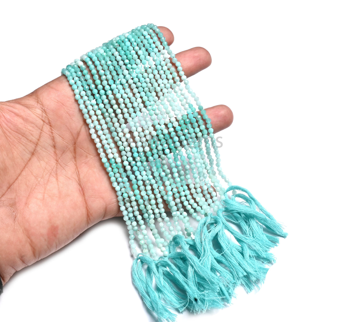 3.2mm Fine Quality Shaded Blue Amazonite Micro Cut Roundelle Gemstone Loose Beads, Natural Amazonite faceted Rondelle Amazonite Bead Jewelry