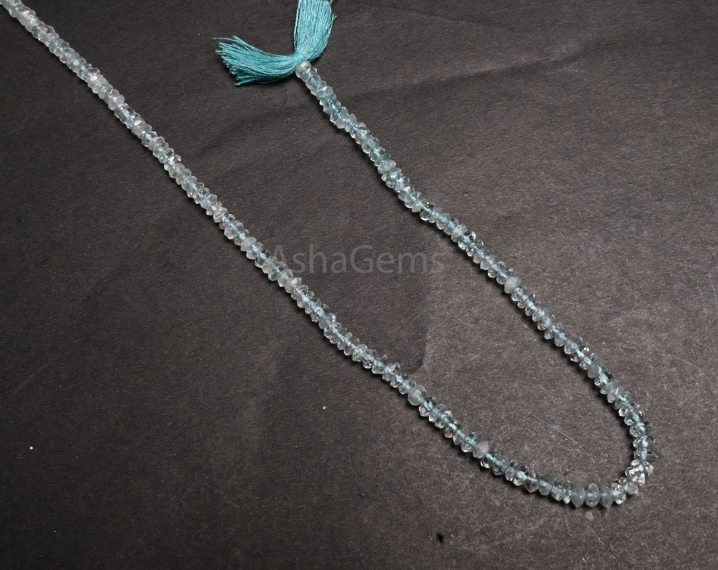 Natural Aquamarine Faceted Tiny Rondelle Gemstone Beads, Fine Aqua Blue Aquamarine Indian Machine Cut Aquamarine Bead Jewelry Necklace Craft