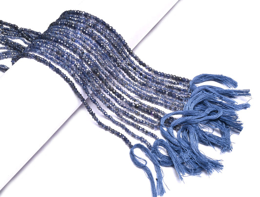 Beautiful Iolite Indian machine Cut Gemstone Loose Beads,13" Natural Blue Iolite Rondelle faceted Iolite Beads Necklace Jewelry Making Craf