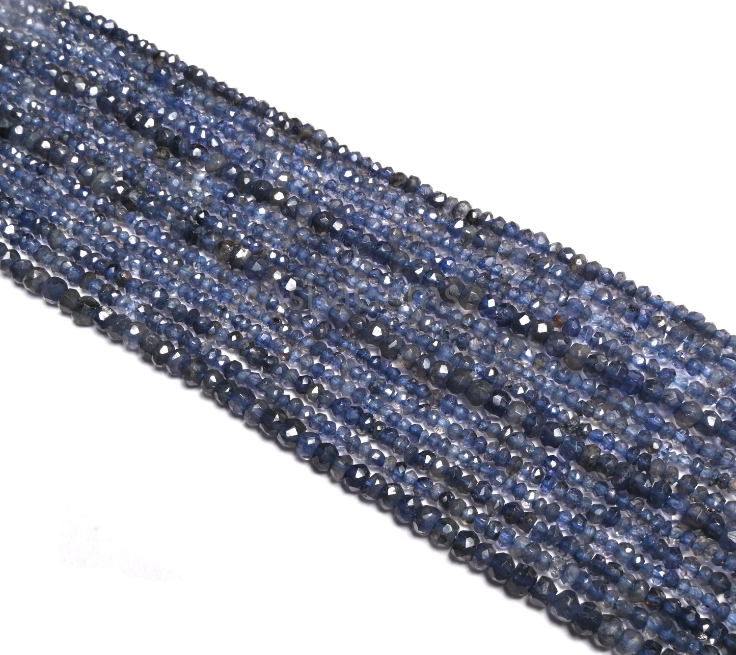 Beautiful Iolite Indian machine Cut Gemstone Loose Beads,13" Natural Blue Iolite Rondelle faceted Iolite Beads Necklace Jewelry Making Craf