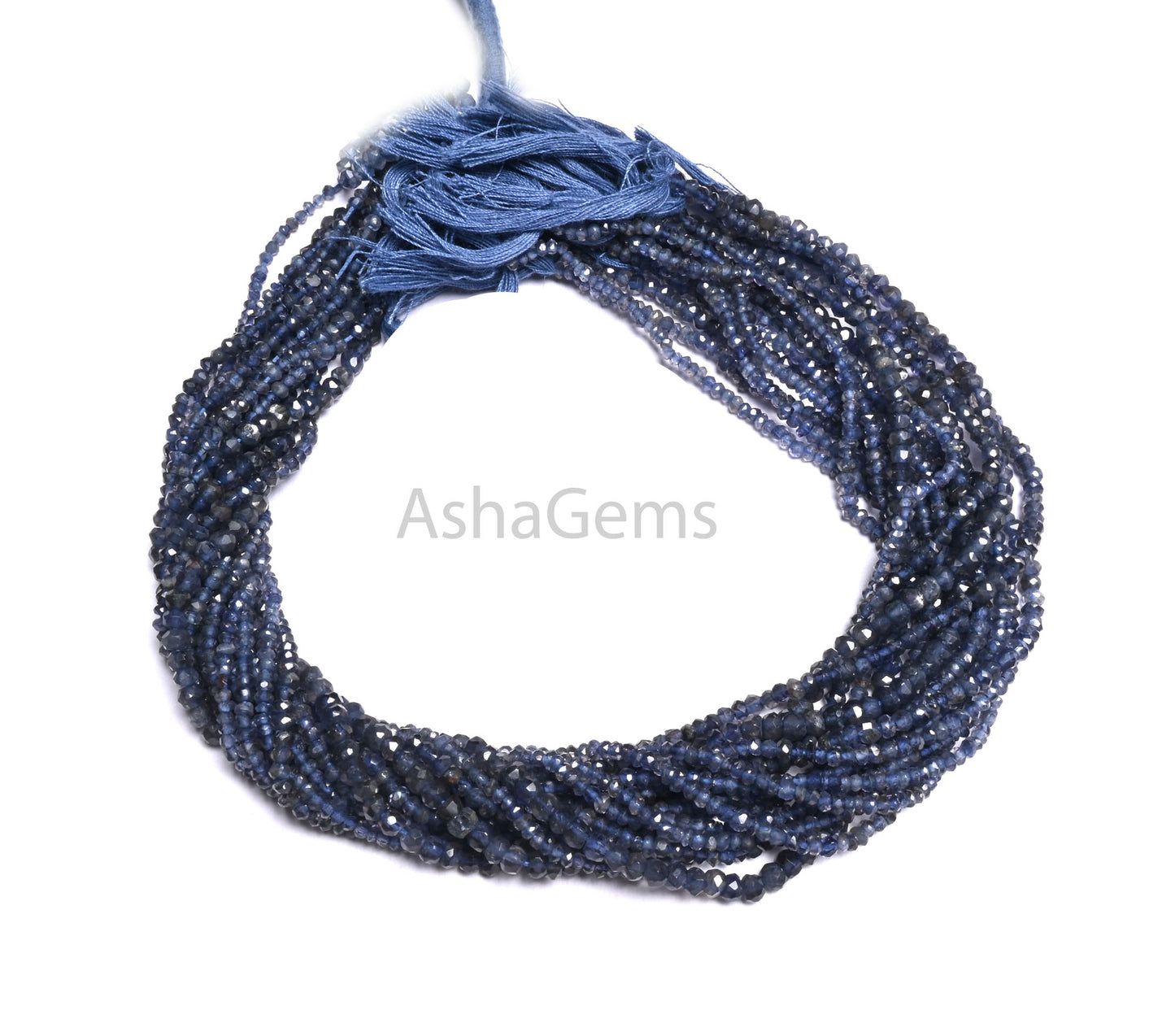 Beautiful Iolite Indian machine Cut Gemstone Loose Beads,13" Natural Blue Iolite Rondelle faceted Iolite Beads Necklace Jewelry Making Craf