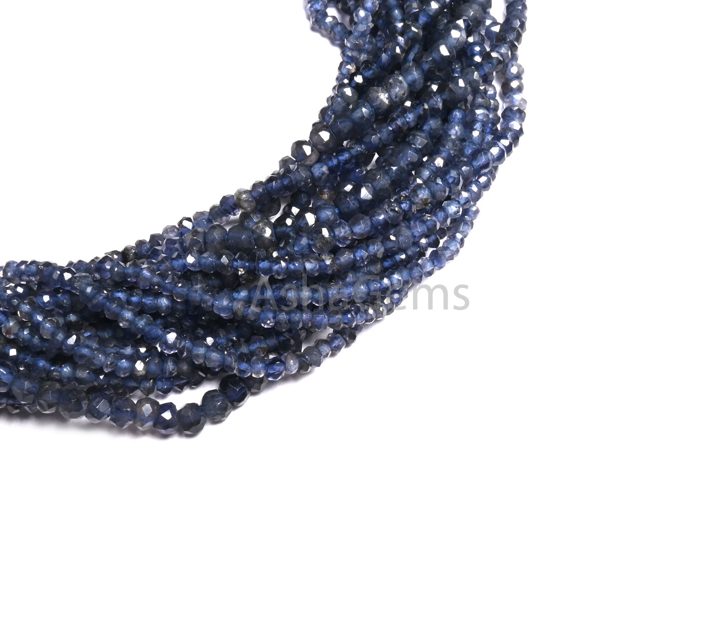 Beautiful Iolite Indian machine Cut Gemstone Loose Beads,13" Natural Blue Iolite Rondelle faceted Iolite Beads Necklace Jewelry Making Craf