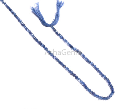 Natural Blue Iolite faceted rondelle Shape Tiny Beads, Fine Blue Iolite Indian Machine Cut Gemstone Loose Iolite Beads Necklace Jewelry SALE