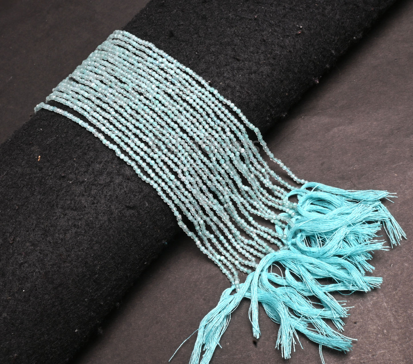 Fine Natural Sky Apatite faceted Rondelle Tiny Gemstone Micro Cut Beads, 2.2 mm Sky Blue Apatite Machine Cut Blue Apatite Bead Jewelry Craft