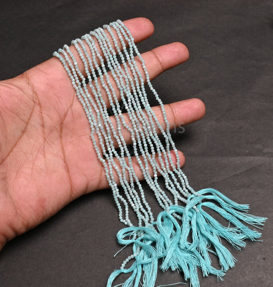 Beautiful Amazonite Micro Cut faceted Gemstone Tiny Beads,2.2 mm Light Blue Amazonite Micro Cut Rondelle Peru Amazonite Beads Jewelry making