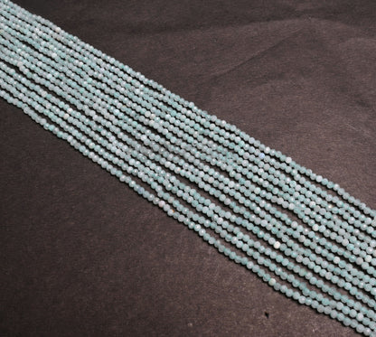 Beautiful Amazonite Micro Cut faceted Gemstone Tiny Beads,2.2 mm Light Blue Amazonite Micro Cut Rondelle Peru Amazonite Beads Jewelry making