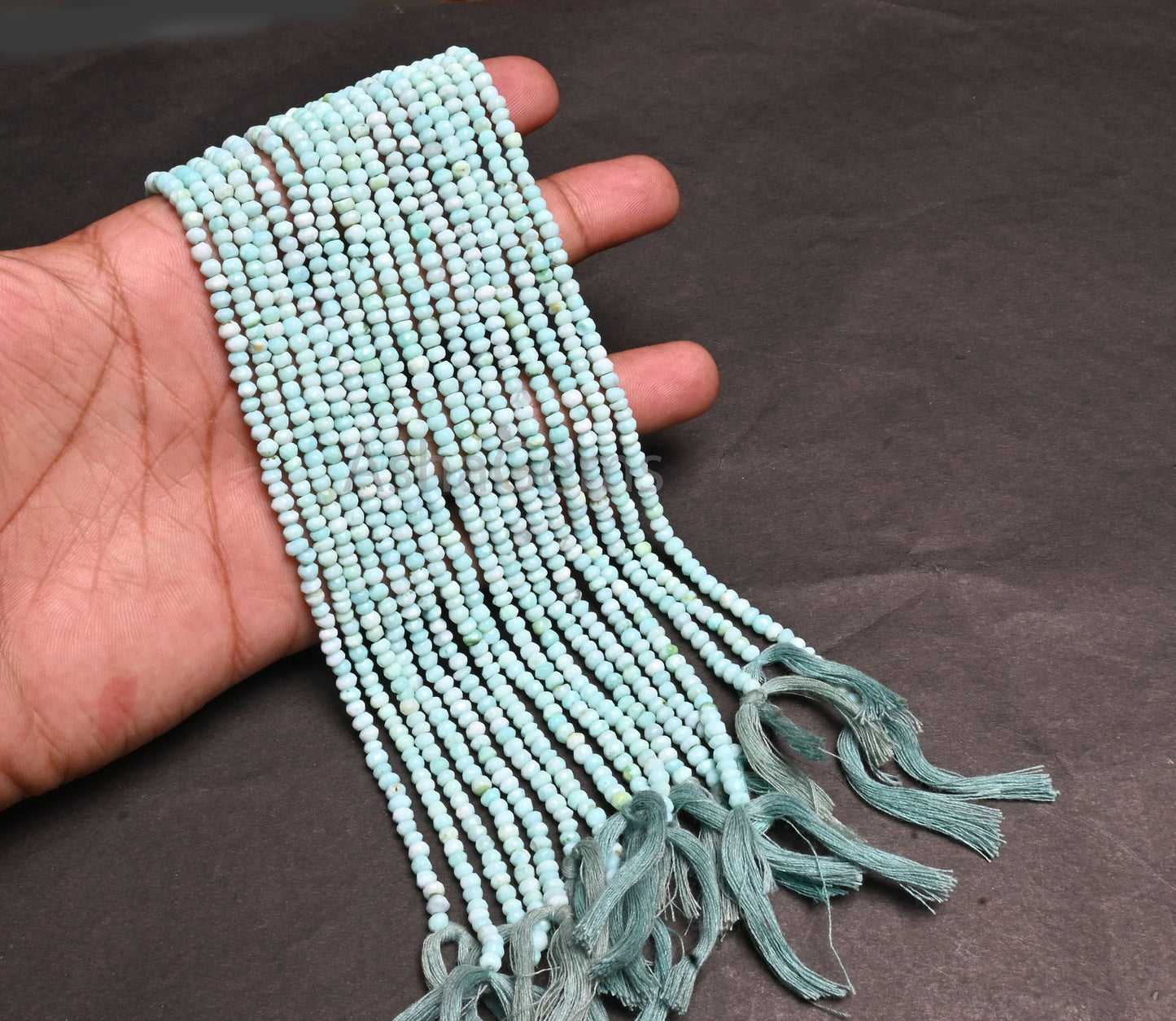 Beautiful Peru Blue Opal Faceted Rondelle Shape Beads,3.5,4 mm Fine Sky Blue opal Indian Machine Cut Gemstone opal Bead Jewelry making Craft