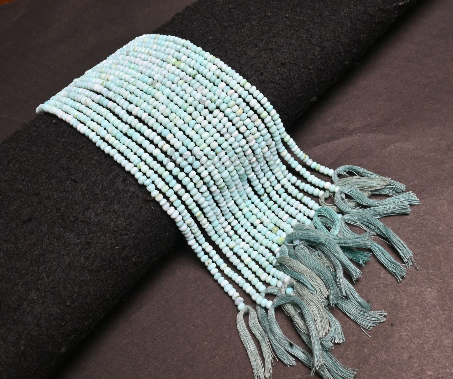 Beautiful Peru Blue Opal Faceted Rondelle Shape Beads,3.5,4 mm Fine Sky Blue opal Indian Machine Cut Gemstone opal Bead Jewelry making Craft