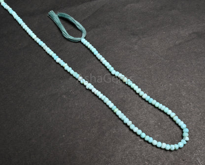 Beautiful Peru Blue Opal Faceted Rondelle Shape Beads,3.5,4 mm Fine Sky Blue opal Indian Machine Cut Gemstone opal Bead Jewelry making Craft