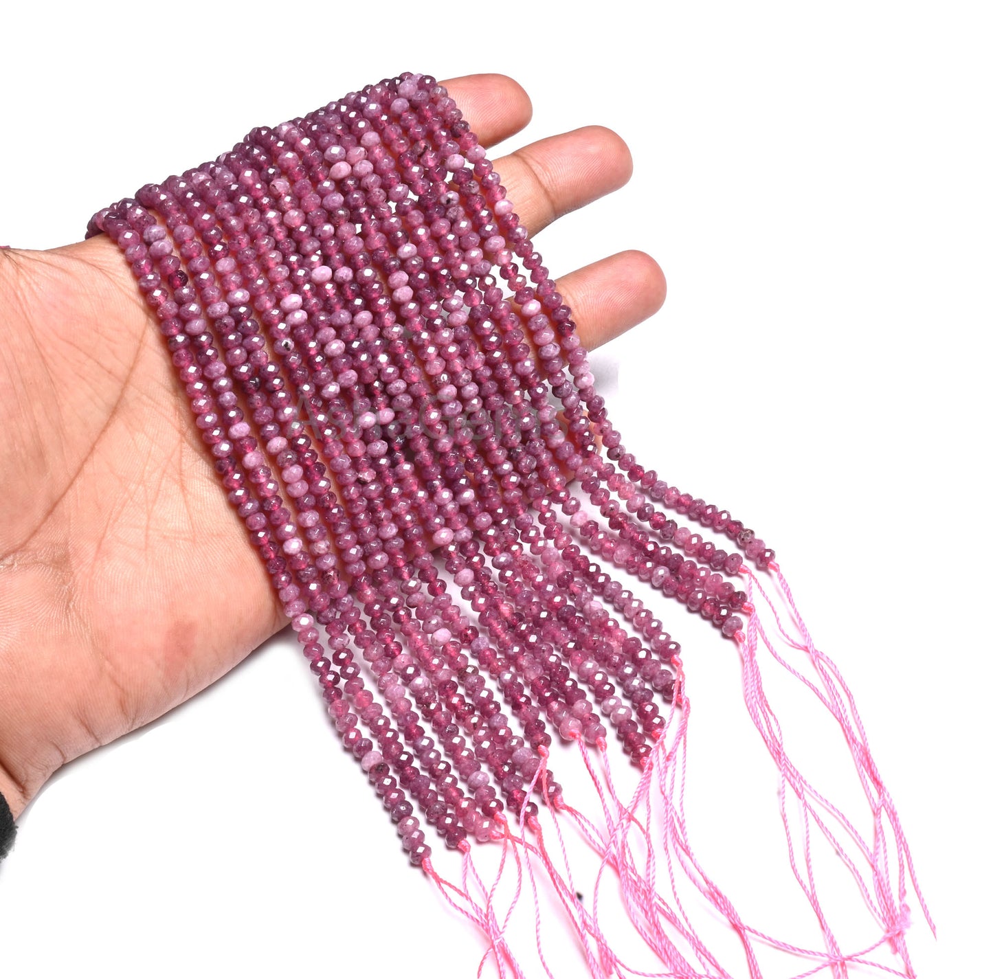 4.5 mm Fine Pink Jade Quartz faceted Rondelle Shape Micro Beads, Magenta Ruby Pink Jade Quartz machine cut Gemstone Loose Bead Jewelry Making SALE