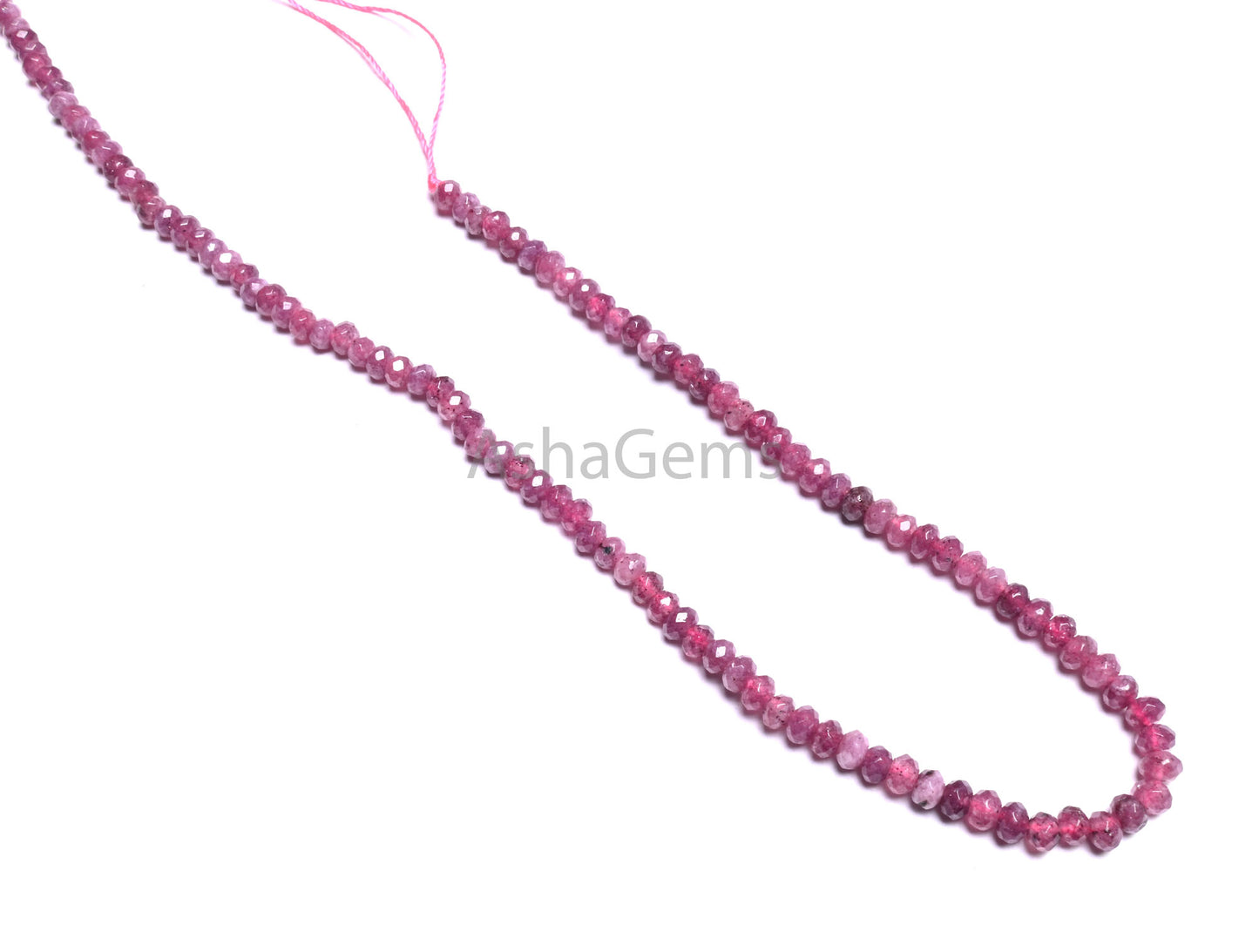 4.5 mm Fine Pink Jade Quartz faceted Rondelle Shape Micro Beads, Magenta Ruby Pink Jade Quartz machine cut Gemstone Loose Bead Jewelry Making SALE