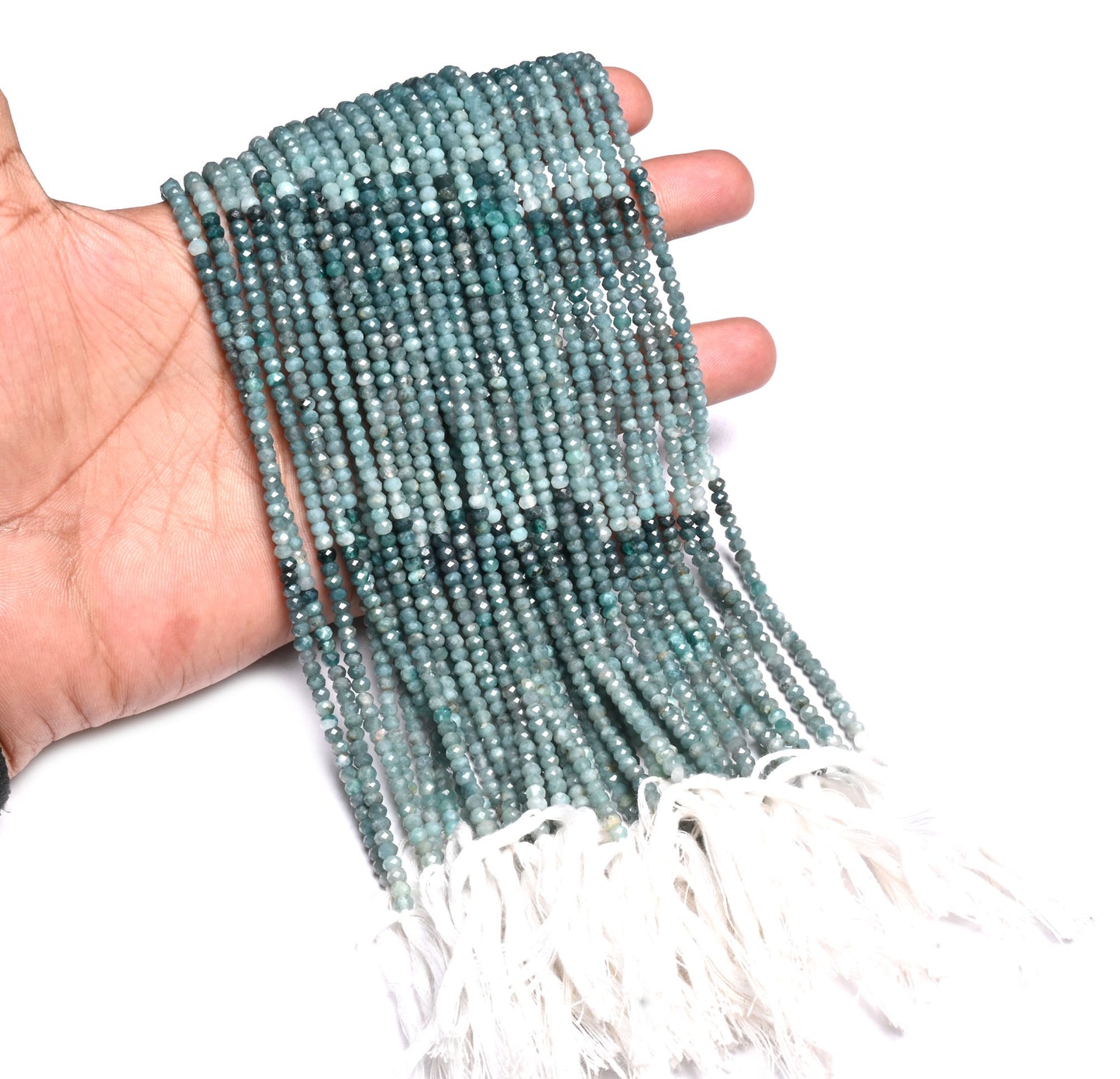 3.5 mm Fine Natural Grandidierite Micro machine Cut Rondelle Gemstone Beads, Shaded Green Rare Grandidierite faceted Beads Jewelry Necklace