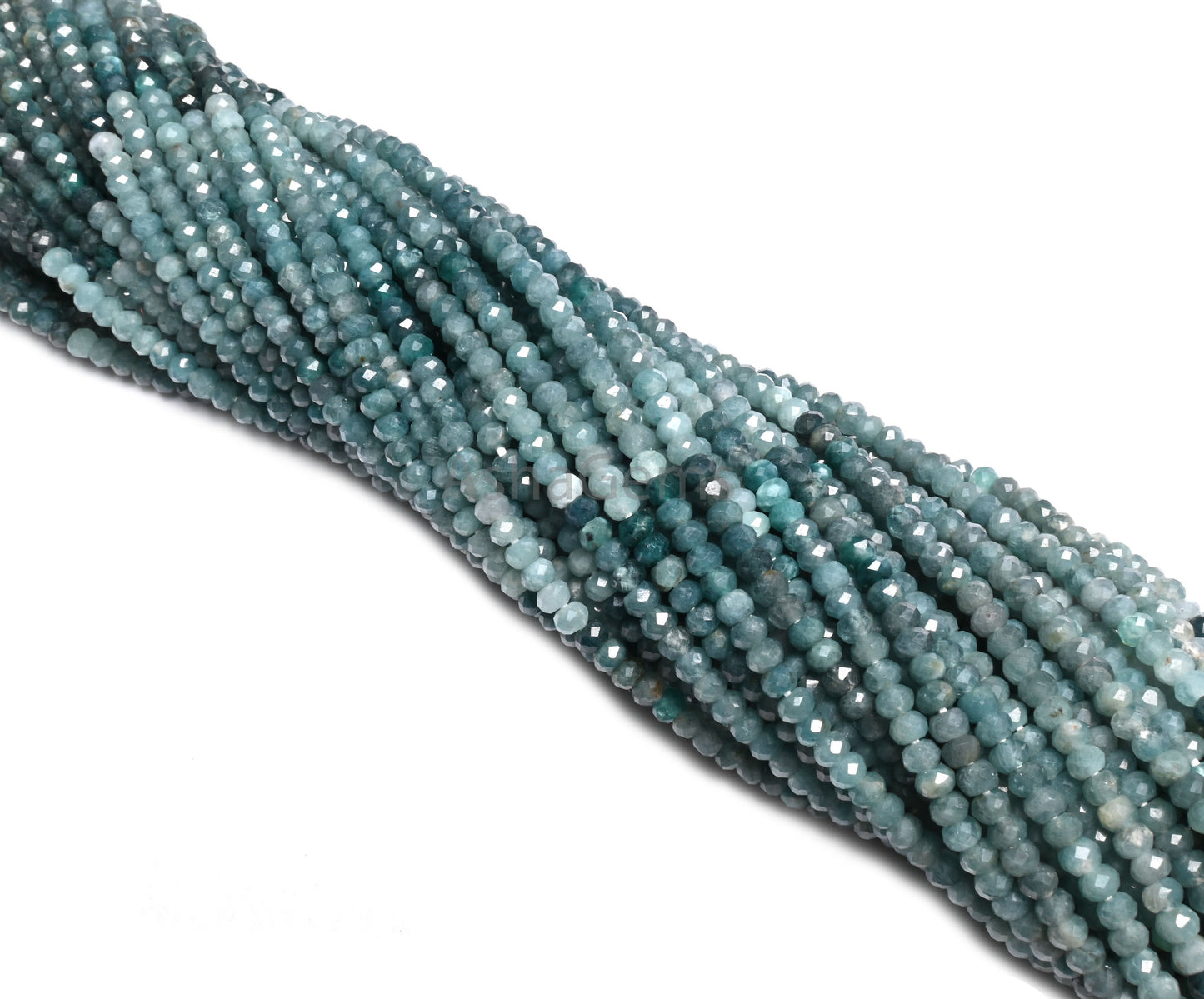 3.5 mm Fine Natural Grandidierite Micro machine Cut Rondelle Gemstone Beads, Shaded Green Rare Grandidierite faceted Beads Jewelry Necklace