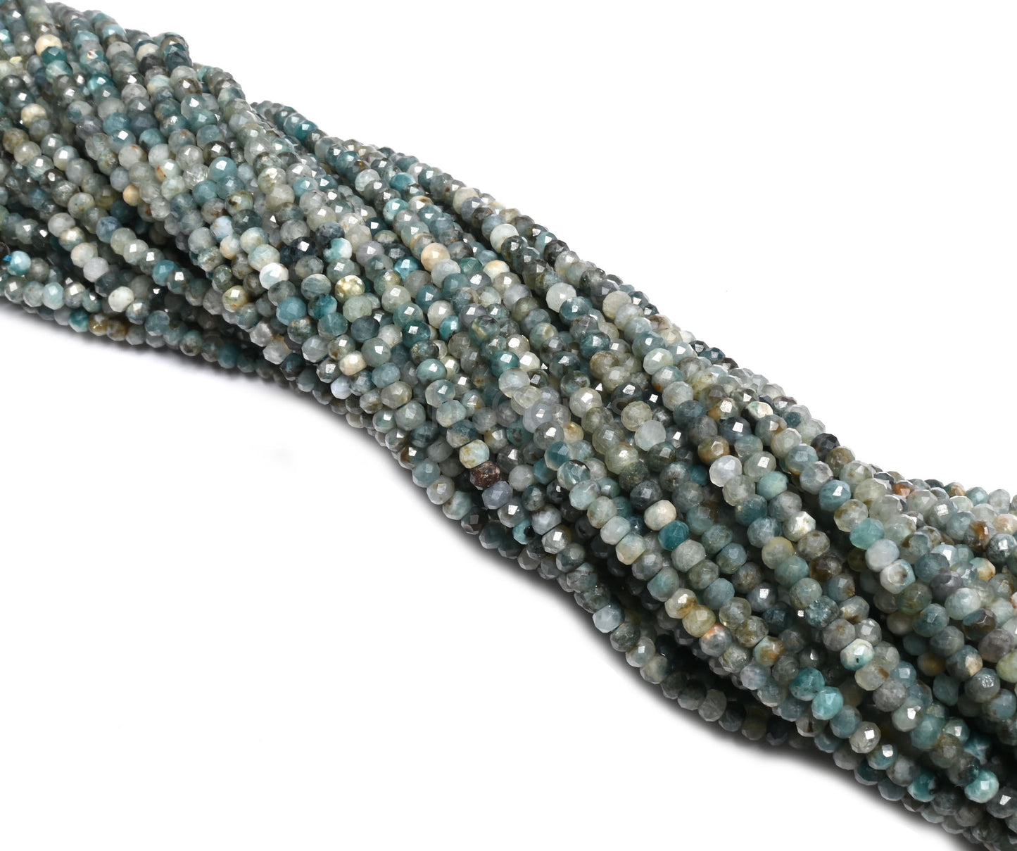 Natural Grandidierite Faceted Rondelle Shape Gemstone Beads,3.5mm Multi Green Grandidierite Micro Cut Rare Grandidierite Beads Jewelry Craft