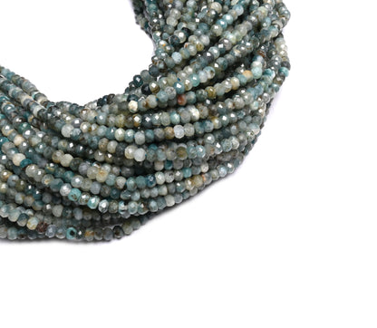 Natural Grandidierite Faceted Rondelle Shape Gemstone Beads,3.5mm Multi Green Grandidierite Micro Cut Rare Grandidierite Beads Jewelry Craft
