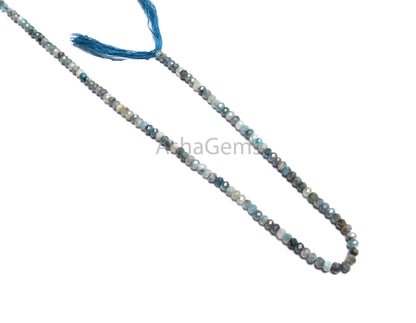 Natural Grandidierite Faceted Rondelle Shape Gemstone Beads,3.5mm Multi Green Grandidierite Micro Cut Rare Grandidierite Beads Jewelry Craft