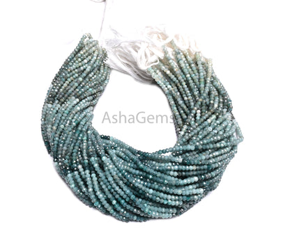 Fine Shaded Green Grandidierite Micro machine Cut Rondelle Gemstone Beads,3.5mm Rare Grandidierite faceted Natural Grandidierit Bead Jewelry