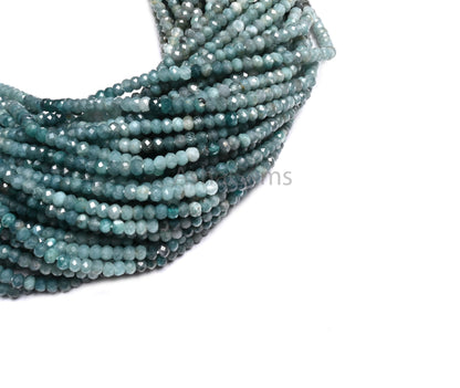 Fine Shaded Green Grandidierite Micro machine Cut Rondelle Gemstone Beads,3.5mm Rare Grandidierite faceted Natural Grandidierit Bead Jewelry