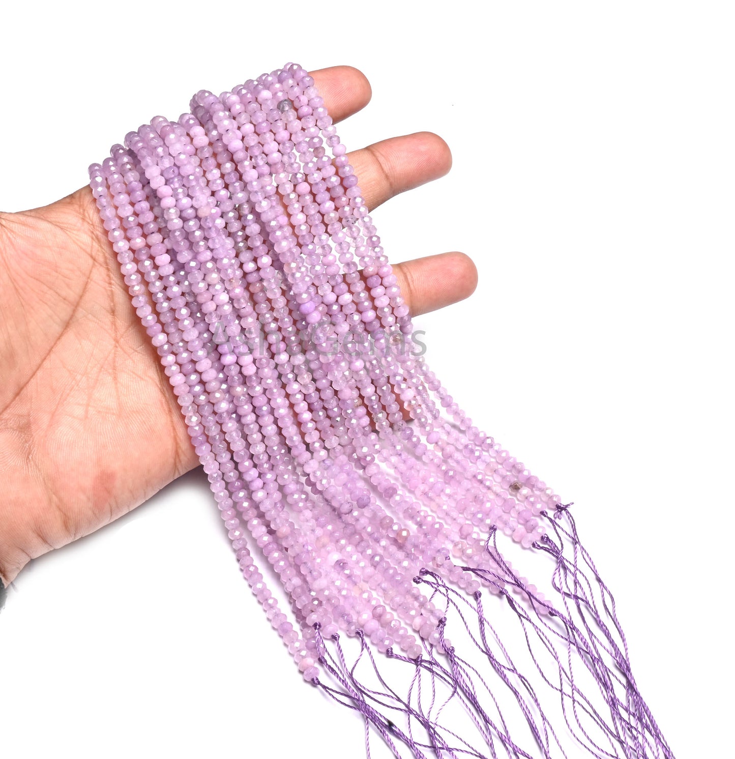 Beautiful Light Purple Lavender Color Jade Quartz Faceted Rondelle Gemstone Beads,4.5mm Jade Machine Cut Jade Quartz micro Bead Jewelry Craft SALE