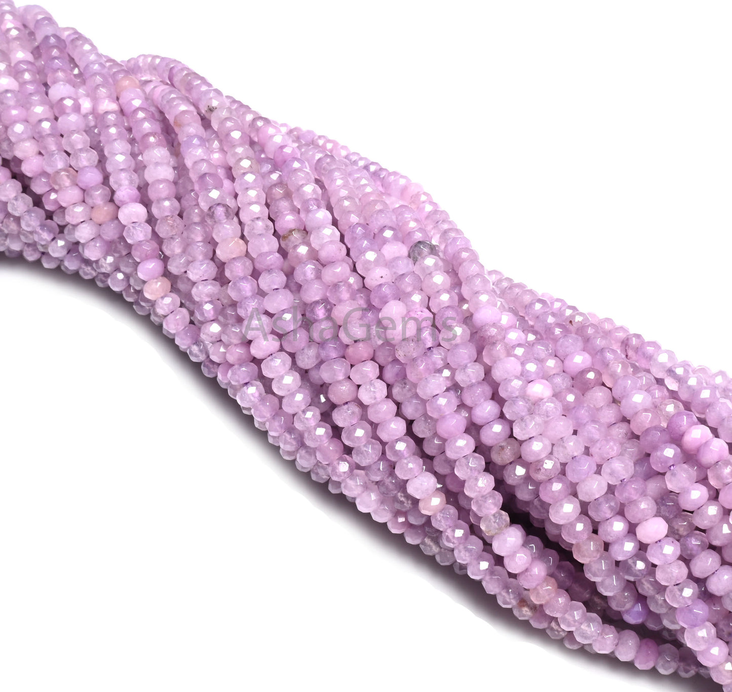 Beautiful Light Purple Lavender Color Jade Quartz Faceted Rondelle Gemstone Beads,4.5mm Jade Machine Cut Jade Quartz micro Bead Jewelry Craft SALE
