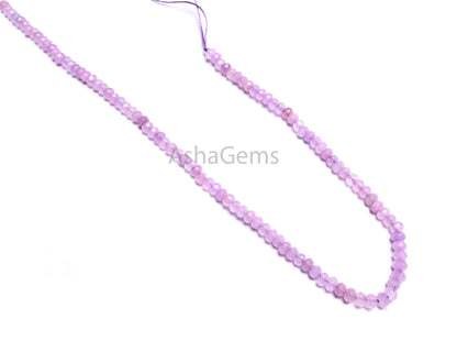 Beautiful Light Purple Lavender Color Jade Quartz Faceted Rondelle Gemstone Beads,4.5mm Jade Machine Cut Jade Quartz micro Bead Jewelry Craft SALE