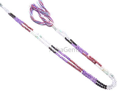 2.5 mm Beautiful Semi Precious Multi Gemstone Faceted Rondelle Tiny beads,12.5" Fine Natural multi Stone Shaded Micro cut Bead Jewelry Craft