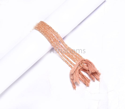 Amazing Imperial Brown Zircon Faceted Rondelle Beads,3 mm AAA Quality Cubic Zircon Micro Cut Gemstone Brown Zircon Machine Cut Beads jewelry
