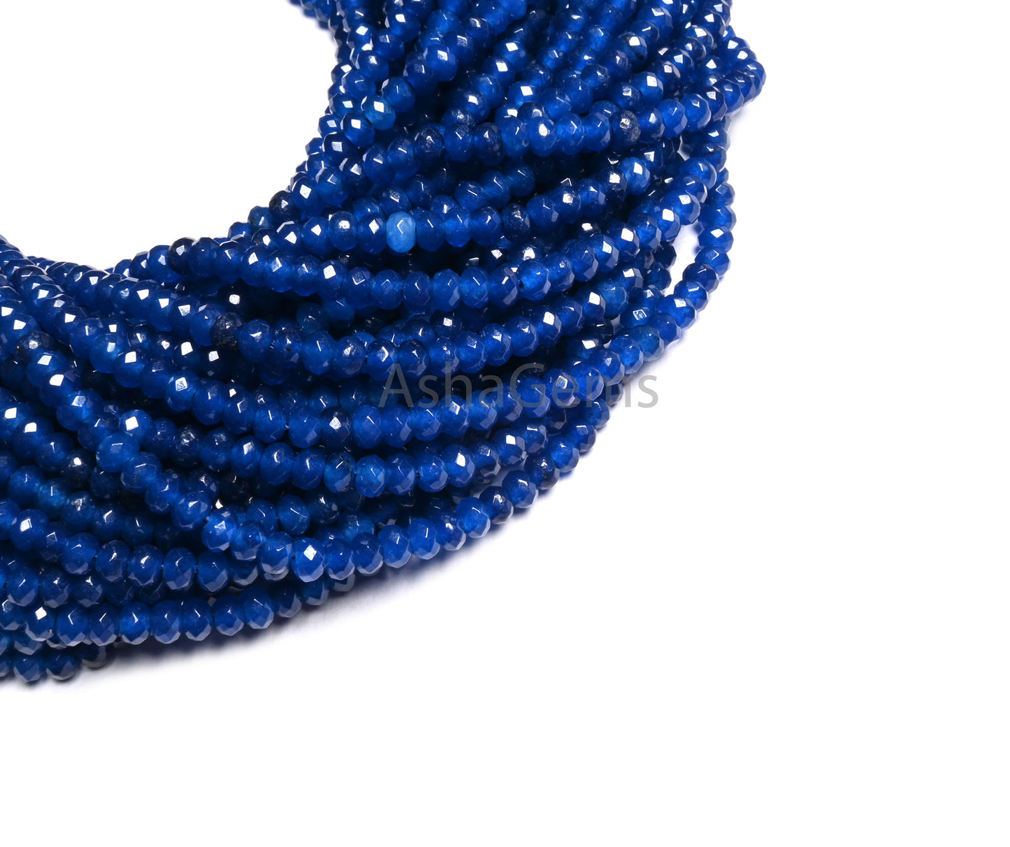 4.5 mm Fine Blue Lapis Color Jade Quartz faceted Rondelle Shape Beads, Blue Jade Quartz machine cut Gemstone Beads Jewelry makings Necklace