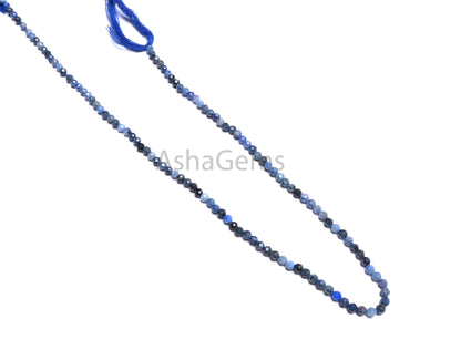 2.75 mm Fine Shaded Blue Sodalite Faceted Rondelle Shape Gemstone Loose Beads, Natural Sodalite Micro Machine Cut Sodalite Bead Jewelry SALE