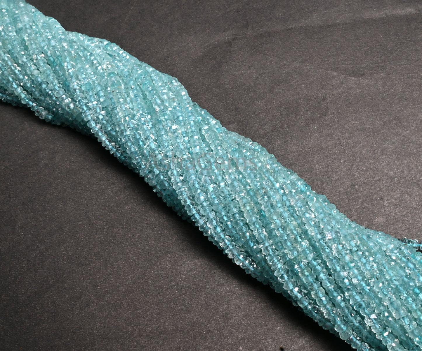 Beautiful Blue Aquamarine Indian Machine Cut Rondelle Beads,3.5mm Natural Aquamarine Faceted Rondell Gemstone Aqua Bead Jewelry Making Craft