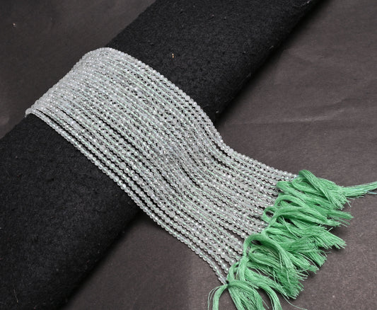 Natural Green Amethyst faceted micro cut Rondelle Shape Beads, Green Amethyst machine Cut Gemstone Loose Beads Jewelry making necklace Craft