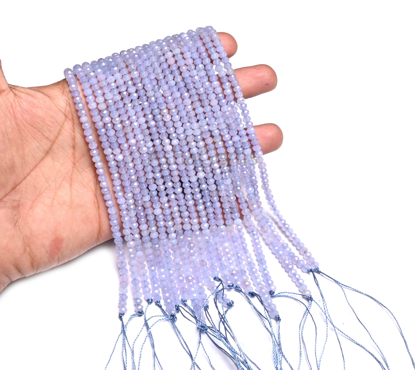 Fine Light Lavender Jade Quartz Faceted Rondelle Gemstone Beads,4.5mm Blue lace Agate Color Jade Quartz Machine Cut Beads Jewelry Craft SALE