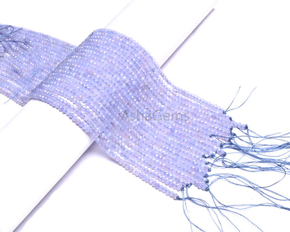 Fine Light Lavender Jade Quartz Faceted Rondelle Gemstone Beads,4.5mm Blue lace Agate Color Jade Quartz Machine Cut Beads Jewelry Craft SALE
