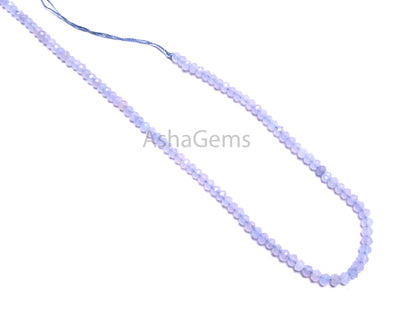 Fine Light Lavender Jade Quartz Faceted Rondelle Gemstone Beads,4.5mm Blue lace Agate Color Jade Quartz Machine Cut Beads Jewelry Craft SALE