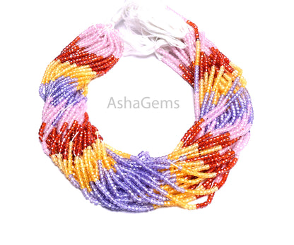 3-3.2 mm Beautiful Zircon Multi Color Rondelle Shape faceted Gemstone Beads,13" AAA Multi Zircon Micro machine cut cubic Zircon Bead Jewelry