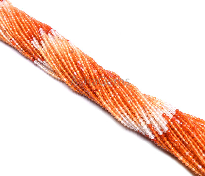 Beautiful Shaded Orange Red Carnelian faceted Rondelle Tiny Gemstone Beads,2 mm Natural AAA Carnelian Micro Machine Cut Beads Jewelry Crafts