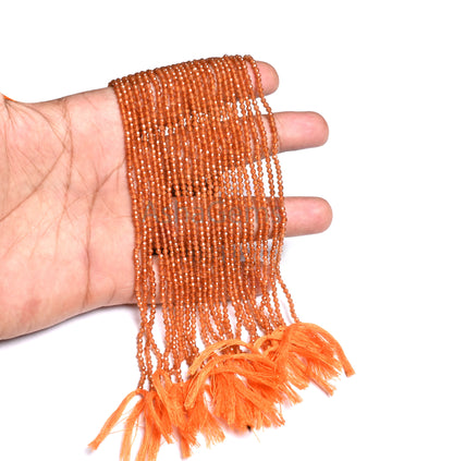 Beautiful Natural Hessonite Rondelle Faceted Gemstone Beads,2.4 mm Hessonite Garnet tiny Micro Cut Brown garnet Beads Jewelry making Crafts