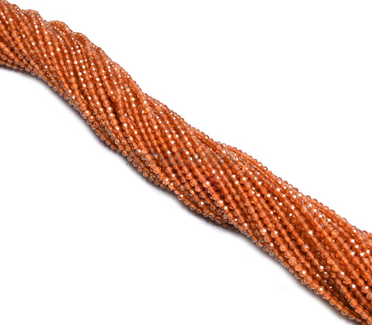 Beautiful Natural Hessonite Rondelle Faceted Gemstone Beads,2.4 mm Hessonite Garnet tiny Micro Cut Brown garnet Beads Jewelry making Crafts