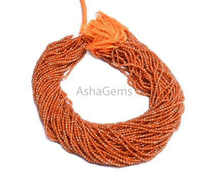 Beautiful Natural Hessonite Rondelle Faceted Gemstone Beads,2.4 mm Hessonite Garnet tiny Micro Cut Brown garnet Beads Jewelry making Crafts