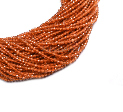 Beautiful Natural Hessonite Rondelle Faceted Gemstone Beads,2.4 mm Hessonite Garnet tiny Micro Cut Brown garnet Beads Jewelry making Crafts