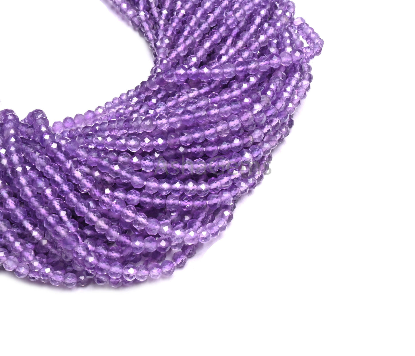 Natural Pink Amethyst Micro Cut faceted Rondelle Gemstone Loose Beads, 13" AAA+ Quality Pink Amethyst Machine Cut Bead jewelry Necklace SALE