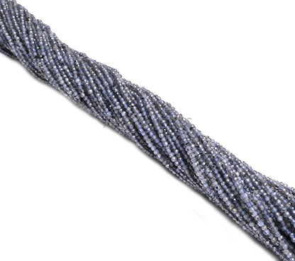 AAA Quality Blue Iolite Micro Cut Beads,13"Strand,2mm Natural Blue Iolite Rondelle Shape faceted Gemstone Bead Necklace Jewelry Making Craft