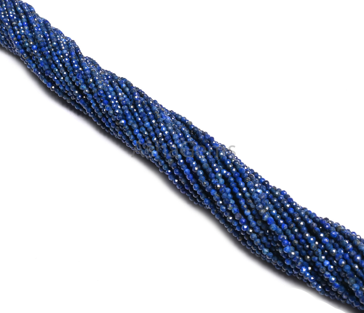 Natural Blue lapis Lazuli Faceted Rondelle Shape Beads,1.8 mm Beautiful Lapis Micro Cut tiny Gemstone  Lapis machine Cut Bead Jewelry making ( AZ 15623)