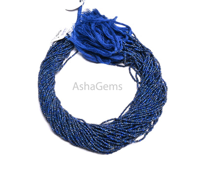 Natural Blue lapis Lazuli Faceted Rondelle Shape Beads,1.8 mm Beautiful Lapis Micro Cut tiny Gemstone  Lapis machine Cut Bead Jewelry making ( AZ 15623)