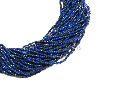 Natural Blue lapis Lazuli Faceted Rondelle Shape Beads,1.8 mm Beautiful Lapis Micro Cut tiny Gemstone  Lapis machine Cut Bead Jewelry making ( AZ 15623)