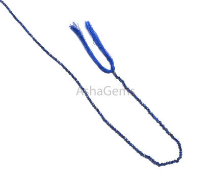 Natural Blue lapis Lazuli Faceted Rondelle Shape Beads,1.8 mm Beautiful Lapis Micro Cut tiny Gemstone  Lapis machine Cut Bead Jewelry making ( AZ 15623)