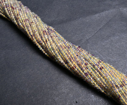 Beautiful Yellow Fluorite Micro Cut Rondelle tiny Gemstone Beads,2mm Natural Fluorite Machine Cut faceted Fluorite Bead Jewelry Making craft