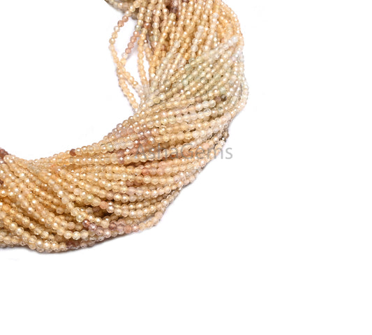 AAA Quality Real Yellow Zircon Micro Cut Rondelle Beads,2.2 mm Natural Multi Shaded Yellow Zircon Tiny Faceted Gemstone Zircon Beads Jewelry
